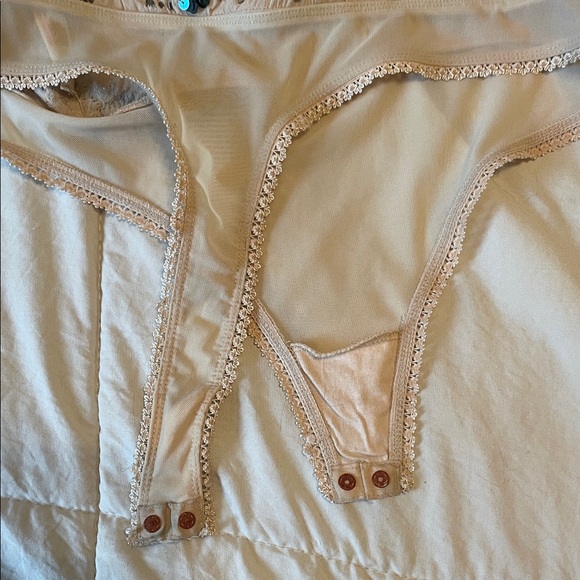 Free People Intimately Embellished Nude Sequined Tie-Shoulder Bodysuit - Picture 9 of 9